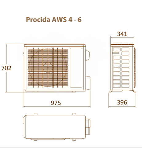 Зовнішній блок теплового насосу (спліт) Fondital PROCIDA AWS 6 (O) для IWU або ITU 220 В