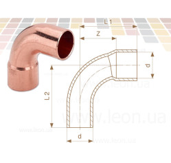 Коліно Ø88,9 (мідь) 1 муфта 90° (634261) Viega GmbH