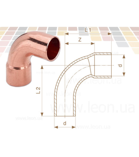 Коліно Ø15 (мідь) 1 муфта 90° (100155) Viega GmbH