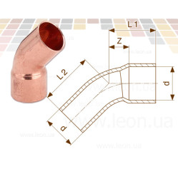 Коліно Ø42 (мідь) 1 муфта 45° (110338) Viega GmbH