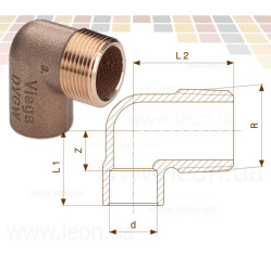 Коліно Ø12 х 1/2″ З (бронза) (108687) Viega GmbH