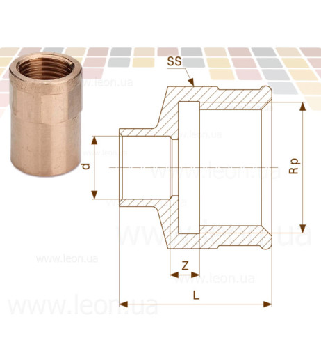 Муфта Ø15 х 3/8″ В (бронза) (101787) Viega GmbH