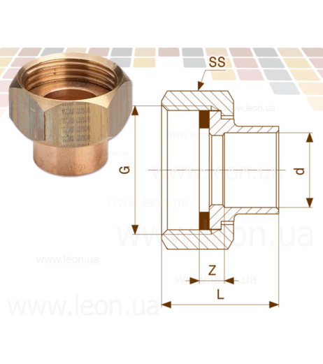 Збірний елемент Ø35 x 1 1/2″ В (бронза) (288365) Viega GmbH