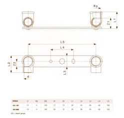 Планка для змішувача Ø15 x 1/2″ В (бронза) L=150 мм (104986) Viega GmbH