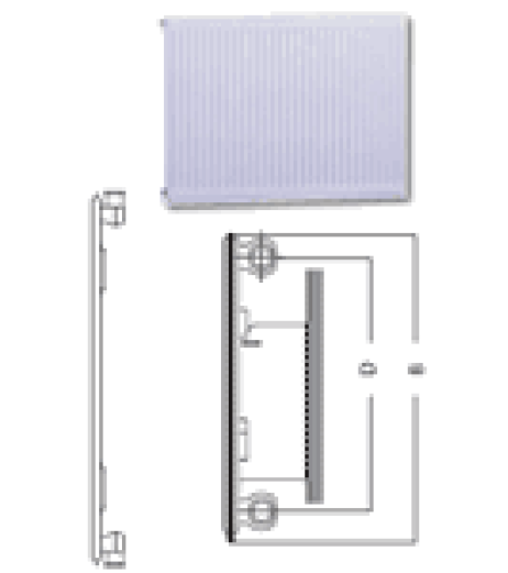 Радіатор опалення сталевий гігієнічний тип 10 Sensa 500 x 800 мм 530 Ват бокове підключення QUINN/QRL Radiators