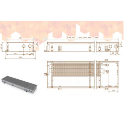з природною конвекцією внутришньопідлоговий FC 240-32-11 ΔT 50K 1012 W 20 атм KONVEKA