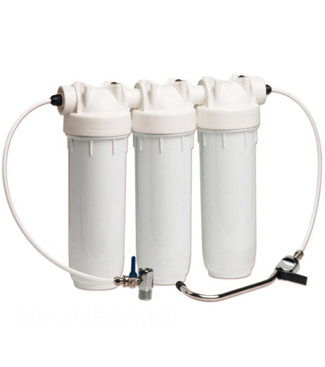 Комплект фільтрів (під мийку) BRAVO DP TRIO 10″ (водорозбірний кран + кран підключення) 45°C 8 bar KIT ATLAS FILTRI