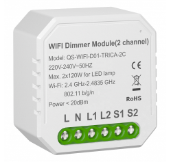 Розумний вимикач - регулятор Tervix Pro Line WiFi Dimmer (2 клавіші)