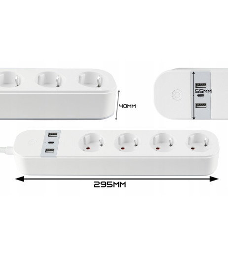 Розумний подовжувач Tervix Pro Line WiFi Power Strip