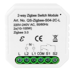 Розумний вимикач Tervix Pro Line ZigBee Switch (2 клавіші), без нуля