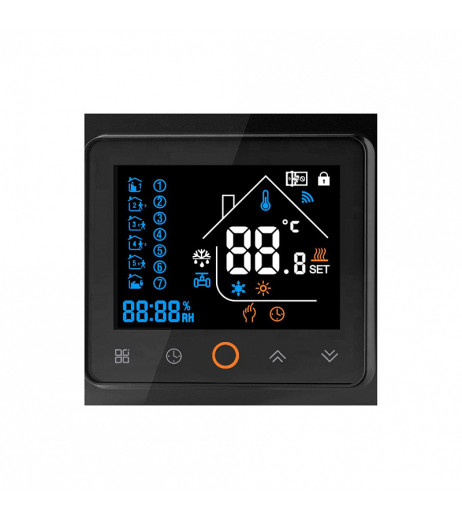 Термостат ZigBee Tervix для водяної/електричної теплої підлоги, з датчиком 3 м., чорний