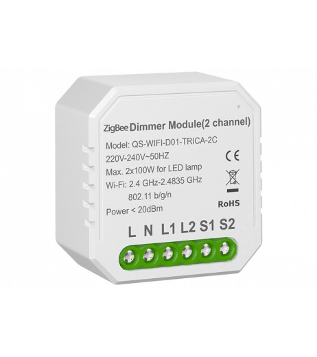 Розумний вимикач - регулятор Tervix Pro Line ZigBee Dimmer (2 клавіші)
