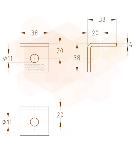 MPCхMPR-Кутник короткий 90° оцинкований 38/24-40/120, 41/21-41/124 MÜPRO GmbH