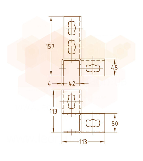 MPR-3D Кутове кріплення ліве S+ 2+2 оцинковане 41 х 21-41 х124 MÜPRO GmbH - фото 2