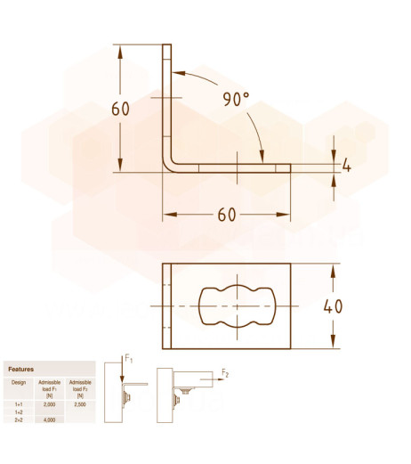 MPR-Кутове кріплення 90° S+ 1+1 оцинковане 41 х 21-41 х 124 MÜPRO GmbH