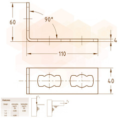 MPR-Кутове кріплення 90° S+ 1+2 гаряче цинкування 41х21-41х124 MÜPRO GmbH