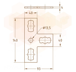 MPR-Пластина Т- подібна S+ гаряче цинкування 41х21-41х124 MÜPRO GmbH