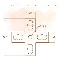 MPR-Пластина Х- подібна S+ гаряче цинкування 41х21-41х124 MÜPRO GmbH