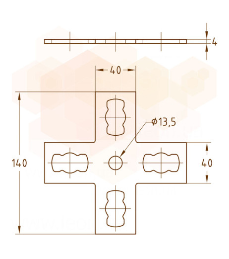 MPR-Пластина Х- подібна S+ оцинкована 41х21-41х124 MÜPRO GmbH