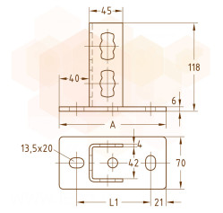 MPR-Стіновий тримач S+ оцинкований 41 х 21-41 х 124 MÜPRO GmbH