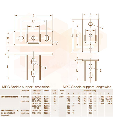 MPC-Стіновий тримач вертикальний 27 х 18 - 28 х 30 оцинкований MÜPRO GmbH - фото 2