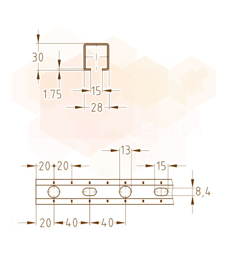 MPC-Профіль 28 х 30 L=3040 mm оцинкований MÜPRO GmbH