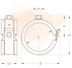 Хомут (без шпильки) DÄMMGULAST Ø 1/2″ 21,3 мм M8 оцинкований MÜPRO GmbH