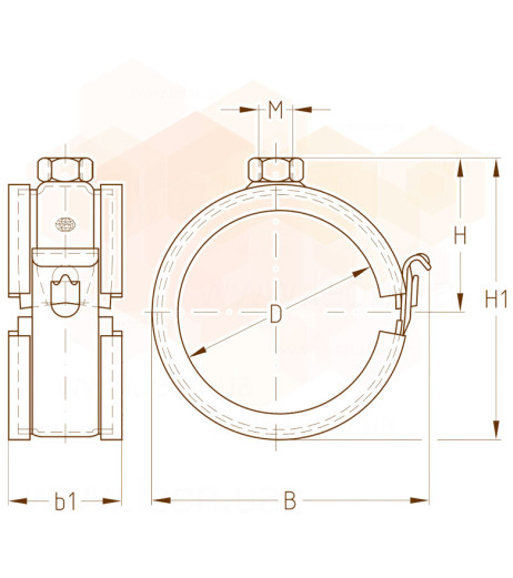 Хомут (без шпильки) DÄMMGULAST Ø 1/2″ 21,3 мм M8 оцинкований MÜPRO GmbH