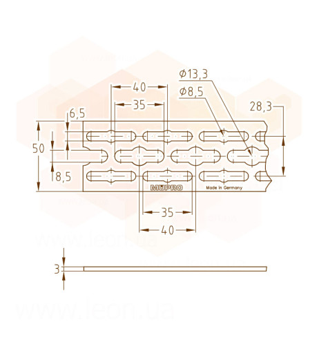 Профіль StaboFix 50 x 3 х 2000 mm оцинкований MÜPRO GmbH