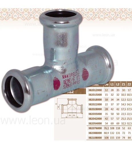 Трійник сталевий Ø15 оцинкований (опалення) STEELPRES® RM