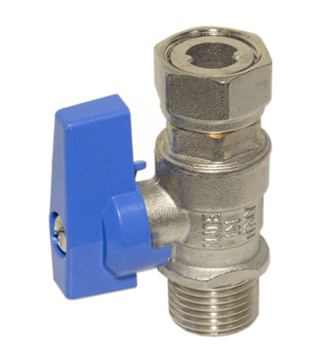 Кран прямий Ø1/2″ З х 3/4″ В з накидною гайкою (blue/синій) BIANCHI F.lli S.p.A.