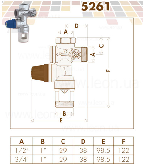 Установка запобіжна для бойлера Ø1/2″ Max. 120°C 7 bar Caleffi S.p.a.