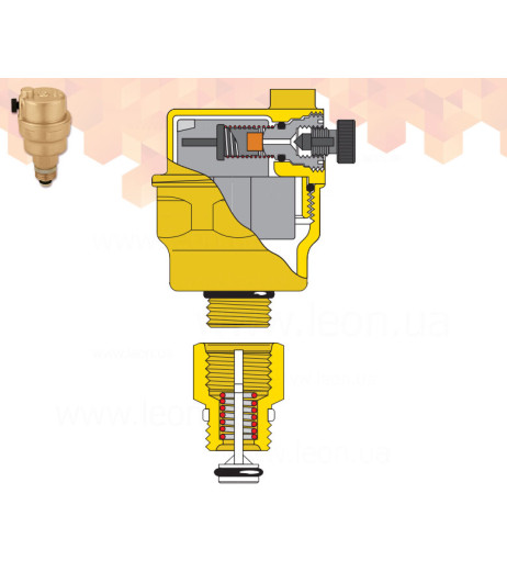 Повітровідвідник ROBOCAL авт. вертикальний + клапан Ø1/2″ З 110°C 10 bar Caleffi S.p.a