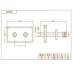 Комплект трубок для підключення + накладка Ø1/2 x 16 x L=120 мм ХРОМ 50 мм Carlo Poletti Srl