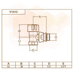 Термоклапан кутовий ХРОМ Ø1/2″ FIRST THERMO Carlo Poletti Srl.