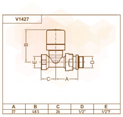 Кран-термостат прямий ХРОМ Ø1/2″ FIRST THERMO Carlo Poletti Srl