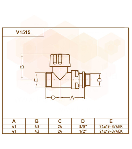 Термоклапан прямий БІЛИЙ Ø1/2″ х 24-19 COMPACT-THERMO-V1 Carlo Poletti Srl