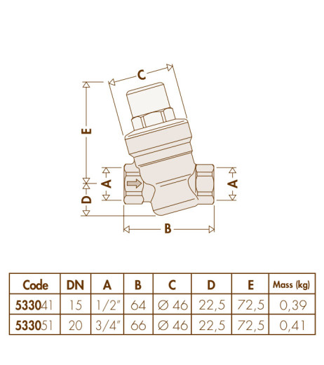 Редуктор зниження тиску мембраний (статика/динаміка) Ø1/2″ хром Max. 16 bar 1÷6 bar 40°C Caleffi S.p.a