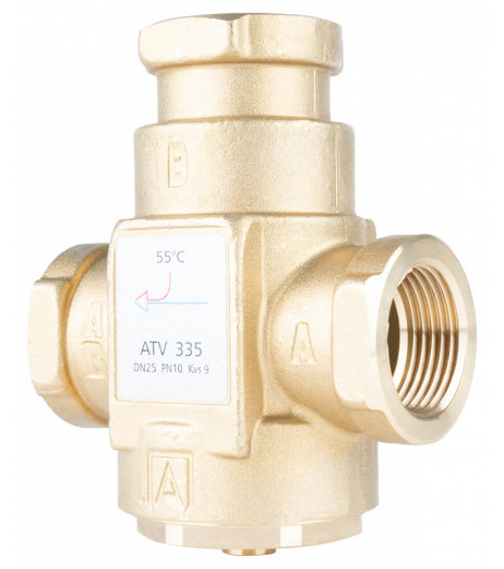 Термічний клапан ATV 335, DN25, Rp 1", Kvs 9, номінальна температура 55 C