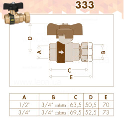 Кульовий кран зі зворотнім клапаном Ø3/4″ В x 3/4″ НГ Caleffi S.p.a.