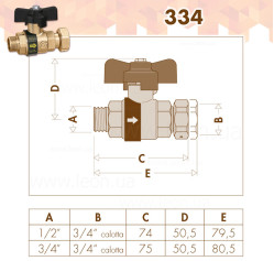 Кульовий кран зі зворотнім клапаном Ø3/4″ З x 3/4″ НГ Caleffi S.p.a.