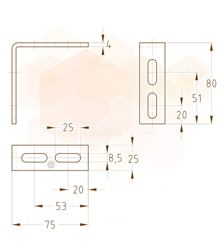 MPC-Кутник 90° 27 х 18 - 28 х 30 оцинкований MÜPRO GmbH - фото 2
